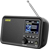 LEICKE tragbares DAB+ Radio mit Bluetooth 5.0 | DAB/DAB+ und UKW Radio, 2,4' Farbdisplay, 80 Voreinstellungen, Küchenradio mit Adapter oder 4000mAh Akkubetrieb, MicroSD/TF/AUX Anschluss