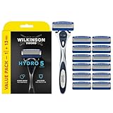 WILKINSON SWORD - Hydro 5 Rasierer für Männer | Feuchtigkeitsspendendes Gel und umklappbarer Trimmer | Rasierer + 13 Rasierklingen