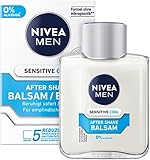 NIVEA MEN Sensitive Cool After Shave Balsam (100 ml), beruhigendes After Shave, Hautpflege nach der Rasur mit Kamille und Vitamin E