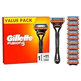 Gillette Fusion5 Rasierer für Männer, ein Nassrasierer Herren + 11 Ersatzklingen, mit Gleitstreifen für eine gründliche Rasur, Geschenk für Männer