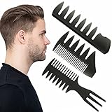 Styling Kamm Männer Set NOCHME Professioneller Breite Zähne Slick Back Haarkamm Rat Tail Haarbürste Entwirrkamm Und Teasing Comb Für Herren Mann Friseure Salon Haarstyling Und Barber, Schwarz